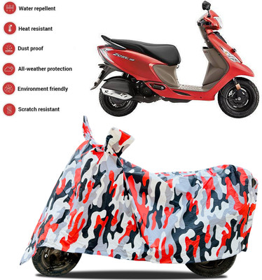 PAGORA Waterproof Two Wheeler Cover for TVS(Scooty Zest 110, Red, White)