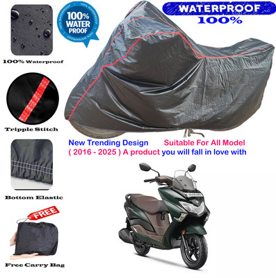 AutoGalaxy Waterproof Two Wheeler Cover for Suzuki(Burgman Street, Black, Red)
