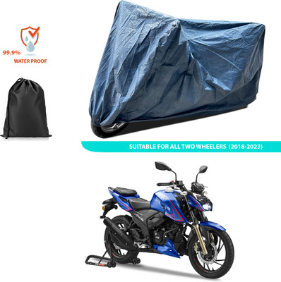 PAGORA Waterproof Two Wheeler Cover for TVS(Apache RTR 200 4V, Blue)