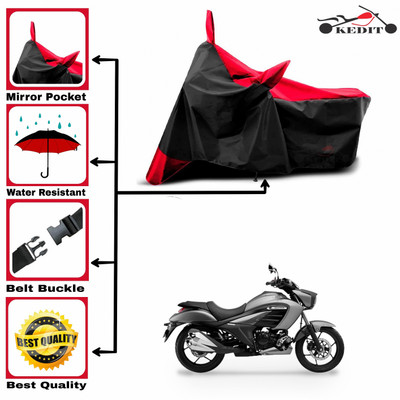KEDIT Two Wheeler Cover for Suzuki(intruder 150, Red, Black)