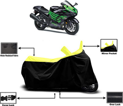 Amexride Two Wheeler Cover for Kawasaki(Ninja ZX 14R BS6, Yellow)
