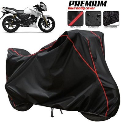 OliverX Waterproof Two Wheeler Cover for TVS(Apache RTR 180, Black, Red, Multicolor)