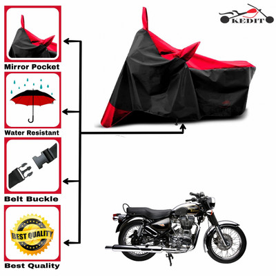 AASHTIK MART Two Wheeler Cover for Royal Enfield(Electra Delux, Red, Black)