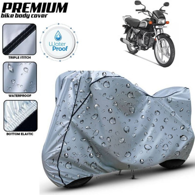 kerwa Waterproof Two Wheeler Cover for Hero(Splendor Plus, Silver, Black)