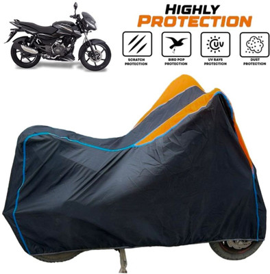 ZAQE Two Wheeler Cover for Bajaj(Pulsar 150 DTS-i, Black, Orange, Blue)