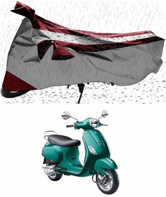 AutoTiger Two Wheeler Cover for Piaggio(Vespa VXL, Silver, Maroon)