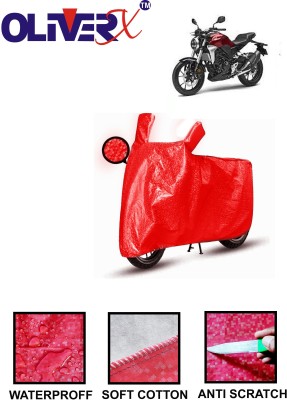 OliverX Waterproof Two Wheeler Cover for Honda(CBR300R BS6, Red)