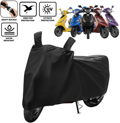 kerwa Two Wheeler Cover for TVS(Pep Plus, Black)