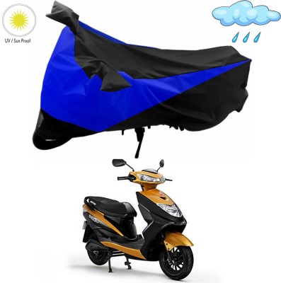 RWT Two Wheeler Cover for Ampere(REO BS6, Black, Blue)