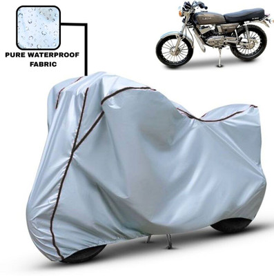 Delphinium Waterproof Two Wheeler Cover for Yamaha(RX 100, Silver, Black)