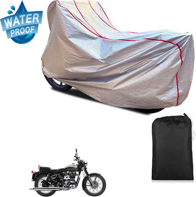 PAGORA Waterproof Two Wheeler Cover for Royal Enfield(Bullet 350, Silver)