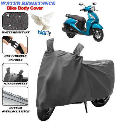 BigFly Two Wheeler Cover for Yamaha(Fascino, Grey)