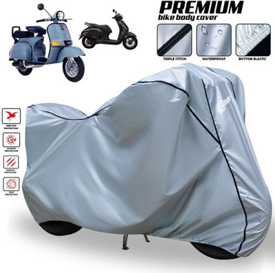 AutoGalaxy Waterproof Two Wheeler Cover for Bajaj(Chetak, Silver, Black)