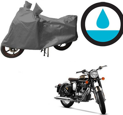 DeepShakshi AUTOMOTIVE Waterproof Two Wheeler Cover for Royal Enfield(Classic Chrome, Grey)