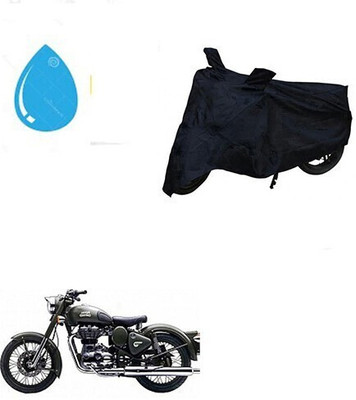 DeepShakshi AUTOMOTIVE Waterproof Two Wheeler Cover for Royal Enfield(Battle Green, Black)
