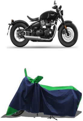 SUGASHRI Waterproof Two Wheeler Cover for Triumph(Bonneville Bobber BS6, Green, Blue)