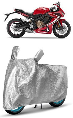 J S R Waterproof Two Wheeler Cover for Honda(CBR650R, Silver)