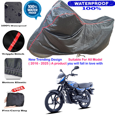 OliverX Waterproof Two Wheeler Cover for Bajaj(CT100, Black, Red)