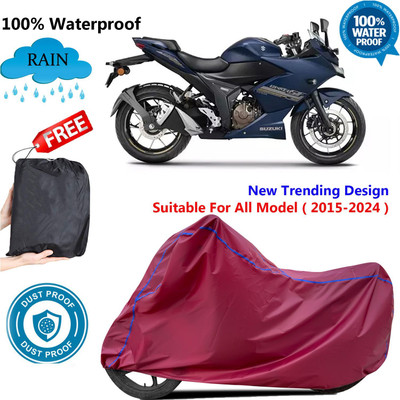 OliverX Waterproof Two Wheeler Cover for Suzuki(Gixxer SF, Maroon)