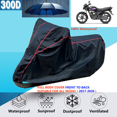 AUTOCAD Waterproof Two Wheeler Cover for Honda(Dream Yuga, Black, Red)