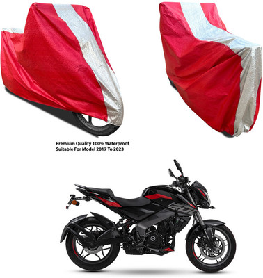 AutoGalaxy Waterproof Two Wheeler Cover for Bajaj(Pulsar NS200, Silver, Red)