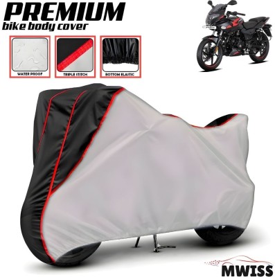 Mwiss Waterproof Two Wheeler Cover for Bajaj(Pulsar 220F, Silver, Black)