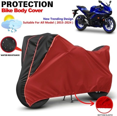 CABRY Waterproof Two Wheeler Cover for Yamaha(YZF R3, Red, Black)