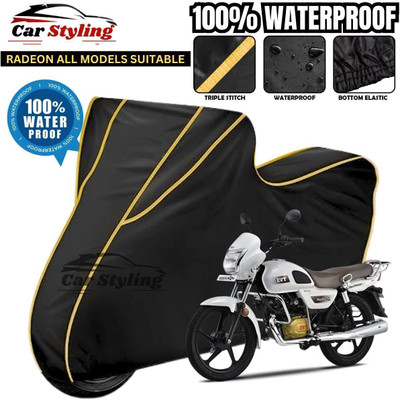 Car Styling Waterproof Two Wheeler Cover for TVS(Radeon, Black, Yellow)
