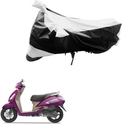 MMSSTAR Waterproof Two Wheeler Cover for TVS(Jupiter, Black, Silver)
