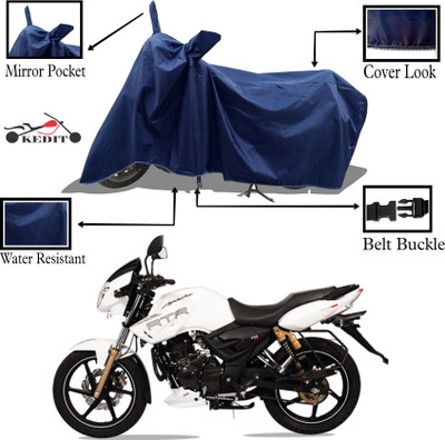KEDIT Two Wheeler Cover for TVS(Apache RTR 180, Blue)