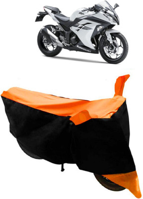 Varnwal E Commerce Waterproof Two Wheeler Cover for Kawasaki(Ninja 300, Orange, Black)