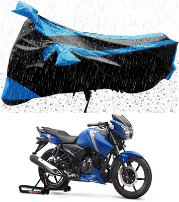 MMSSTAR Waterproof Two Wheeler Cover for TVS(Apache RTR 160, Blue, Black)
