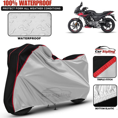 Car Styling Waterproof Two Wheeler Cover for Bajaj(Pulsar 220F, Multicolor)