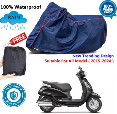 OliverX Waterproof Two Wheeler Cover for Suzuki(Access 125, Blue, Red)