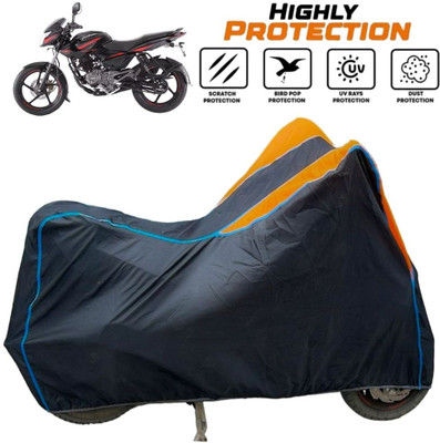 ZAQE Two Wheeler Cover for Bajaj(Pulsar 135 BS6, Black, Orange, Blue)