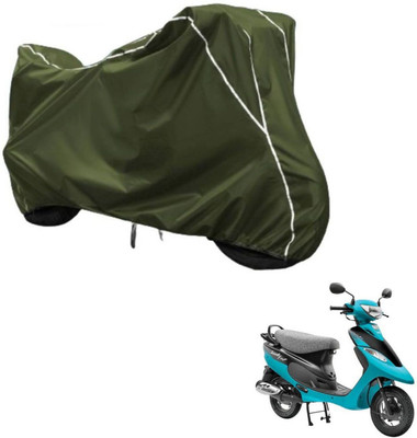 Car Life Two Wheeler Cover for TVS(Scooty Pep Plus, Green, White)