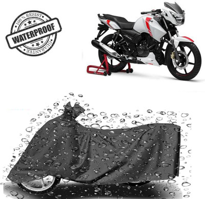 ROYAL AUTO MART Waterproof Two Wheeler Cover for TVS(Apache RTR 160, Grey)