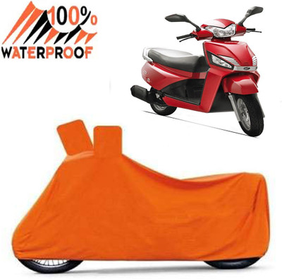 ROYAL AUTO MART Waterproof Two Wheeler Cover for Mahindra(Gusto 125, Orange)