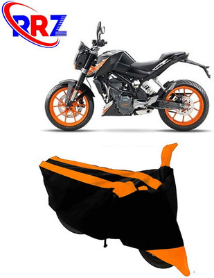 RRZ Waterproof Two Wheeler Cover for KTM(200 Duke, Black, Orange)