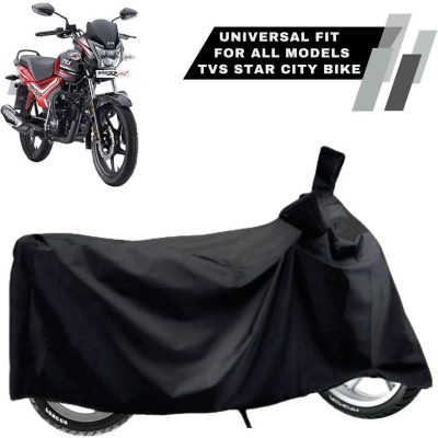 ZAQE Two Wheeler Cover for TVS(Star City, Black)