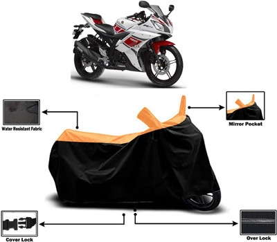 Amexride Two Wheeler Cover for Yamaha(YZF-R15 V2, Orange)