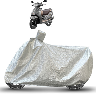 Caronix Waterproof Two Wheeler Cover for TVS(Wego, Silver)