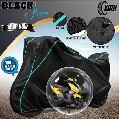 xodi Waterproof Two Wheeler Cover for TVS(NTORQ, Black, Blue)