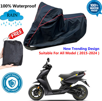 AutoGalaxy Waterproof Two Wheeler Cover for Ather(450 X, Black, Red)