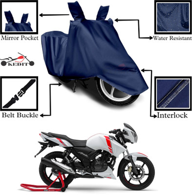 KEDIT Two Wheeler Cover for TVS(Apache RTR 160, Blue)
