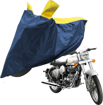 RiderShine Two Wheeler Cover for Royal Enfield(Classic 350, Blue, Yellow)