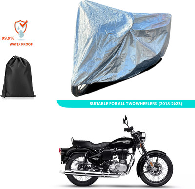 CODOKI Waterproof Two Wheeler Cover for Royal Enfield(Bullet 350 Twinspark, Silver)