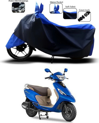 SEBONGO Waterproof Two Wheeler Cover for TVS(Scooty Zest 110, Blue, Black)