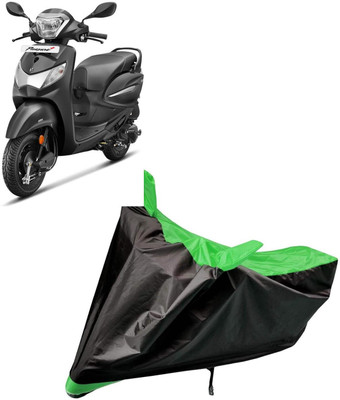 aksmit Two Wheeler Cover for Hero(Pleasure Plus, Black, Green)
