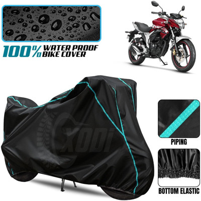 xodi Waterproof Two Wheeler Cover for Suzuki(Gixxer, Black, Blue)